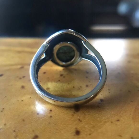 Blue Moon Turquoise Sterling Silver Bear Paw Ring Size 7 - Picture 3 of 9